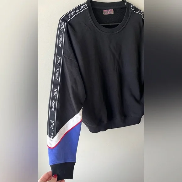 Betsey Johnson Vintage Black Crew Neck Sweater - M - spell out label -streetwear - Picture 3 of 7